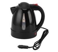 Bouilloire électrique 12 V, 150 W 1 L Black Road Chaudière à eau chaude Doublure en acier inoxydable Arrêt automatique Bouilloire à thé Prise de cigarette de voiture Chauffe-eau