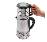 Bouilloire électrique 2,5 l + 1 l 1500 W en verre avec filtre en acier inoxydable, affichage LCD et fonction d'arrêt automatique pour bureaux, hôtels, appartements