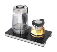 Bouilloire électrique 2 en 1 à double flamme en verre, 1500 W, LCD, avec réglage de la température et fonction de cuisson rapide, 2,5 l + 1 l, bouilloire transparente sans BPA, pour cuisine, bureau