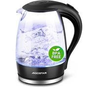 Bouilloire électrique 2200W en cristal sans BPA et avec illumination LED, 1.7 litres.de protection contre l'ébullition à sec.