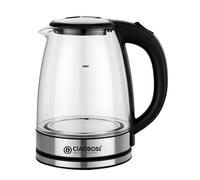 Bouilloire Électrique 2L 1500W en Verre Borosilicate, Arrêt Automatique,