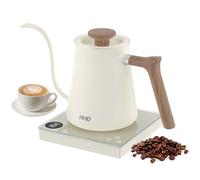 Bouilloire électrique à café 0.6L col de cygne avec température réglable de 40~100℃,1000W ébullition rapide,mini-bouilloire à café en acier inoxydable 304,panneau de commande tactile en verre trempé