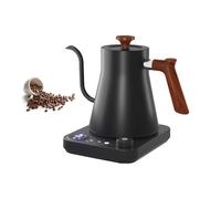 Bouilloire électrique à col de cygne de 0,9 L, contrôle intelligent de la température, intérieur en acier inoxydable, for verser du café, infuser du thé et faire bouillir de l'eau.(Black)