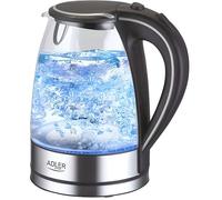 Adler HKK00573 AD 1225 Bouilloire, 2000 W, 1.7 litres, Noir, Argent, Transparent 1 pièce