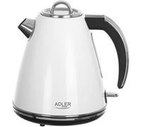 Bouilloire électrique Adler AD 1343, en métal 1,5 litres Système de contrôle de sécurité, Puissance max. 2200W, Blanche