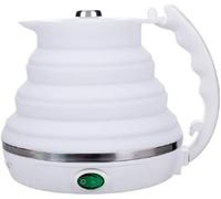 Bouilloire électrique améliorée en silicone alimentaire de qualité supérieure, pliable, pour les voyages, avec protection contre la surchauffe, portable, double tension et alimentation sépar