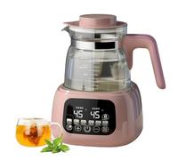 Bouilloire électrique avec contrôle de la température, verre de 1,3 L, maintien au chaud 72 heures, chauffage du châssis à 360°, chauffe-eau rapide, invite de température LED pink