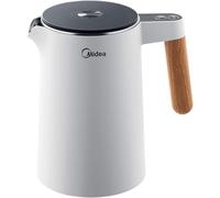 Bouilloire Électrique Blanche En Acier Inoxydable, 1,5L, 2200W Avec Réglage De Température, Affichage De Température Et Sécurité, Sans Bpa