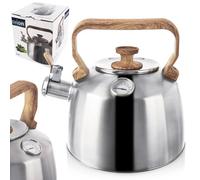 Bouilloire électrique bouilloire à eau bouilloire sifflante en acier inoxydable avec thermomètre 3,2 L