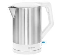 Bouilloire électrique - Bouilloire électrique - Bouilloire en Acier - Bomann WK5024BLANC Bouilloire 1,5 Litre Inox/Blanc - Base à 360 ° - Arrêt Automatique