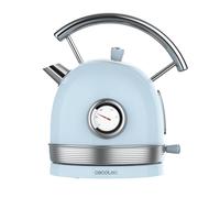 Bouilloire électrique Cecotec ThermoSense 420 - 1,8 litre de capacité 2200 W Compteur de température Base 360 ° Acier Inoxydable Style Vintage Bleu clair (01482)