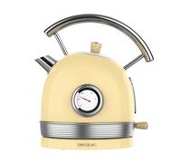 Cecotec Bouilloire électrique ThermoSense 420 Light Yellow. Capacité : 1,8 litres, 2200 W, compteur de température, base 360 °, acier inoxydable, style vintage, jaune, 01484