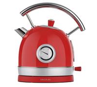Cecotec bouilloire électrique Thermosense 420 Vintage Light Red de 1,8 litres. 2200 W, 8 tasses de thé, thermomètre intégré, style vintage, 360 degrés, acier inoxydable