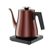 Bouilloire Électrique Col de Cygne 1.0L, 1000W Ébullition Rapide 4 Minutes, Bouilloire à Thé Acier Inoxydable, Café Pour Over pour Bureau/Voyage/Cuisine, Arrêt Automatique, Cuivre Vintage, Sans BPA