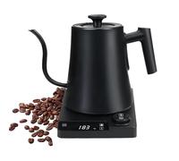 Bouilloire électrique col de cygne 1 L pour café et thé, ébullition rapide, bouilloire 1200 W, chaudière à eau en acier inoxydable, contrôle de la température (black)