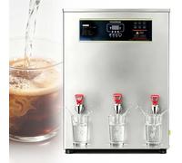 Bouilloire Électrique Commerciale 85 L/h À Chauffage Progressif | Distributeur D'eau Chaude De Comptoir ; Protection Anti-surchauffe ; Contrôle Numérique 40-100 °C/104-212 °F(Silver,3 Faucet)