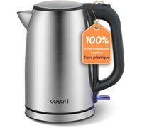 Bouilloire électrique COSORI 1,7 L acier inoxydable 2200 W sans plastique au contact de l’eau, ébullition en 3 min, base 360°