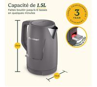 Bouilloire électrique - CUISINART - Core Collection - 1 5 L - Double paroi - Stone Grey