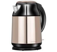 Bouilloire Électrique de 1,7 Litre, Acier Inoxydable sans BPA, Résistance Cachée, 2000W, Noir/Argent, MPM, MCZ-91M