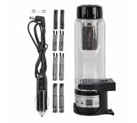 Bouilloire électrique de voiture 12 V 24 V 95 W tasse chauffante d'eau de voyage portable avec affichage numérique ébullition rapide pour café thé lait nouilles instantanées tasse (Noire)