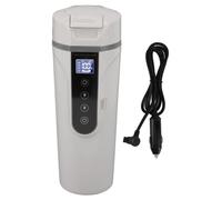 Bouilloire électrique de voiture intelligente de chauffage rapide de 500 ml, bouilloire portative portative de chaudière à eau d'affichage numérique bouilloire de voyage à (Blanche)