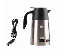 Bouilloire électrique de voyage 1300 ml Petite bouilloire portable en acier inoxydable avec couvercle scellé Tasse chauffante pour voiture