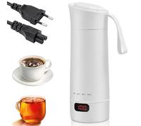 Bouilloire électrique de voyage, 400 ml, mini tasse à eau électrique portable, petite bouilloire électrique, sans BPA, doublure en acier inoxydable 304, 4 niveaux de température réglables avec arrêt