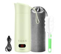Bouilloire électrique de voyage - 400 ml - Mini tasse à eau électrique portable - Petite bouilloire électrique 304 - Doublure en acier inoxydable - 4 niveaux de température réglables avec arrêt