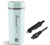 Bouilloire électrique de voyage portable, capacité de chauffage de 350 ml pour voiture 12 V, gobelet en acier inoxydable 12 V/80 W 304, fonctionnement à une touche, arrêt automatique