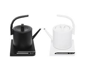 Bouilloire électrique en acier inoxydable - 1 litre - Régulateur de température pour thé et café - Avec chauffage de 1000 W - Convient pour les boissons chaudes (noir)