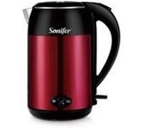 Bouilloire électrique en acier inoxydable double couche conservation de la chaleur rouge 1. 8 l avec régulateur de température