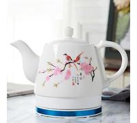Bouilloire électrique en céramique 1.2L sans fil Porcelain Tea Maker Rapide Bouilloire Auto Arrêt Double Mur Heat Retention Safe Plaque chauffante en acier inoxydable pour usage domestique Utilisation