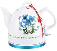 Bouilloire électrique en Céramique Pot à Eau Vintage, Bouilloire en Céramique Théière à Eau sans Fil, Théière-rétro 1l Cruche, 1000w Eau Rapide pour Le Thé, Café Rapide, B