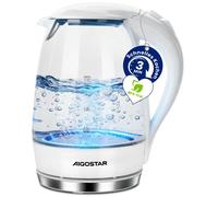 Bouilloire Électrique en Cristal avec Illumination LED, 2200W, 1,7L, Filtre Anticalcaire,Arrêt automatique, Base 360°,Sans BPA