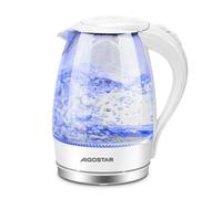 Bouilloire Électrique en Cristal avec Illumination LED, 2200W, 1,7L, Filtre Anticalcaire,Arrêt automatique, Base 360°,Sans BPA