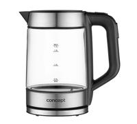 Concept Bouilloire électrique en verre RK4067 1,7 L contrôle température 50–100 °C 1850–2200 W noir