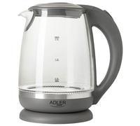 Adler Bouilloire électrique AD1286 – 2 L, 2200 W, verre, sans fil, gris