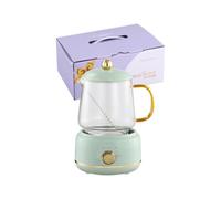Bouilloire Électrique en Verre 600ml, Théière Électrique et Mini Mijoteuse en Verre, Mug Chauffant Multifonction pour Tisanes et Soupes, Théière Portable, Design Minimaliste, Chauffe Rapide (MG)