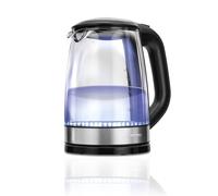 Bouilloire électrique en verre de 1,7 litre, résistance cachée, éclairage LED MPM MCZ-78