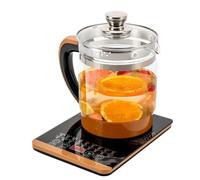 Bouilloire électrique Health Pot avec infuseur à thé 18 menus Smart Fruit Hot Tea Maker œufs cuits à vapeur bouilloire en verre for fruits fleurs et café 1,8 L 800 W