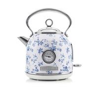 Bouilloire électrique - Laura Ashley - China Rose - 1,7L, inox, ébullition rapide, indicateur, thermomètre intégré