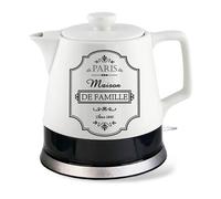 Maestro MR-072 Bouilloire électrique en céramique, 1,2 l, Base à 360 °, arrêt Automatique, 220-240 V, 50 Hz, 1200 W, Blanc