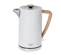 Bouilloire électrique moderne Adler AD 1347W de 1,7 litre - en Métal, coloris Blanc