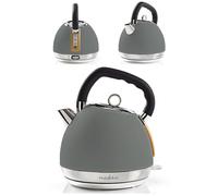Bouilloire électrique - NEDIS - 1.8L Rétro - 2200W - Acier inoxydable - Socle 360°