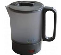 Bouilloire électrique noire de voyage 500 ml. Résistance cachée contre la surchauffe. Comprend 2 petites tasses.