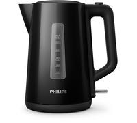 Philips Series 3000 Bouilloire, 1,7 l Couvercle à ressort, Élément chauffant plat, Voyant lumineux, Filtre amovible, Multiples systèmes de sécurité, Noir (HD9318/20)
