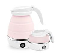 Bouilloire éLectrique Pliable 600 ml, Mini Bouilloire De Voyage, Bouilloire éLectrique En Silicone, Bouilloire Pliable, Bouilloire Portable Pour Camping, Voyages, Vacances, L'HôTel, Bureaux (Rose)