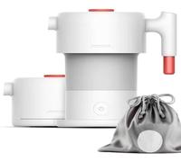 Bouilloire Electrique Pliable, Bouilloire de Voyage 600ml 110-220V Arrêt Automatique, Maintien au Chaud, Prévention de Brûlure à Sec, Cordon d'alimentation Amovible, Bouilloire Portable Pliable