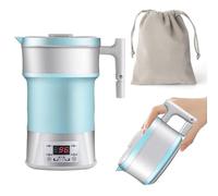 Bouilloire électrique Pliable, Bouilloire De Voyage Portable en Silicone, Bouilloire à Température Constante De 800 ML, Bouilloire électrique De Camping en Plein Air (Blue)