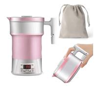 Bouilloire électrique Pliable, Bouilloire De Voyage Portable en Silicone, Bouilloire à Température Constante De 800 ML, Bouilloire électrique De Camping en Plein Air (Pink)